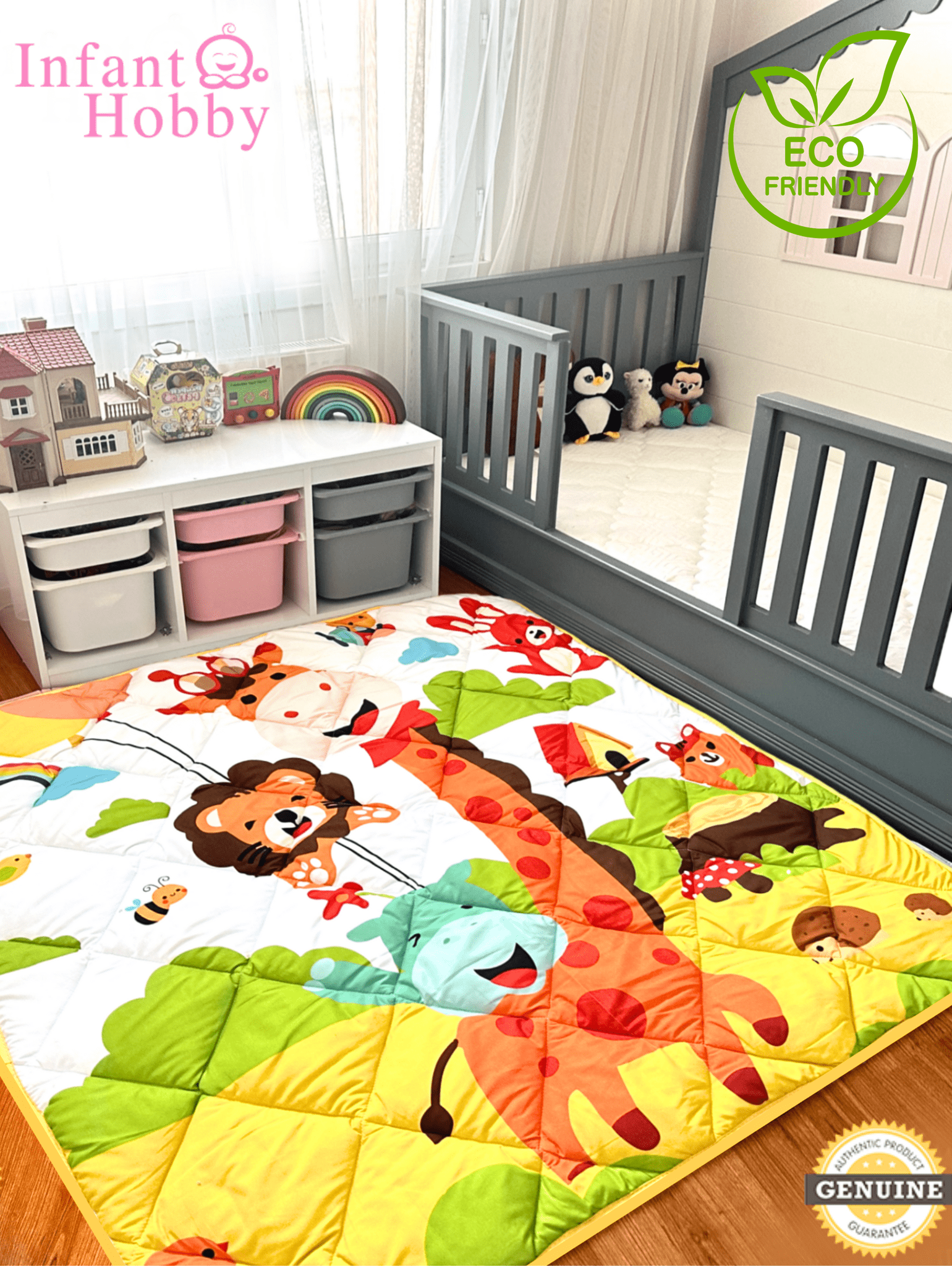 Picture of İnfant Hobby Giraffe Premium Kaydırmaz Taban %100 Pamuk Oyun Matı 140x140x2 cm