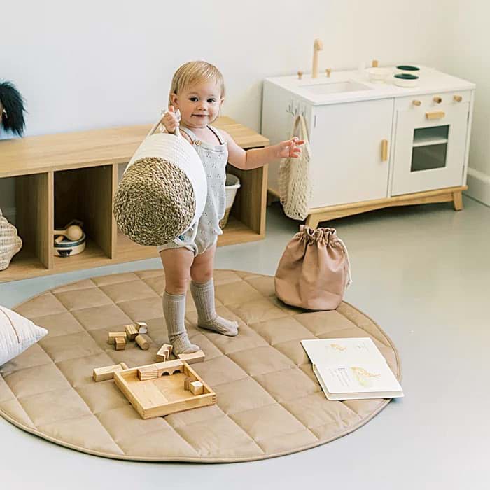 Picture of İnfant Hobby %100 Organik Pamuk Çift Taraflı Bebek Oyun Halısı & Oyun Matı