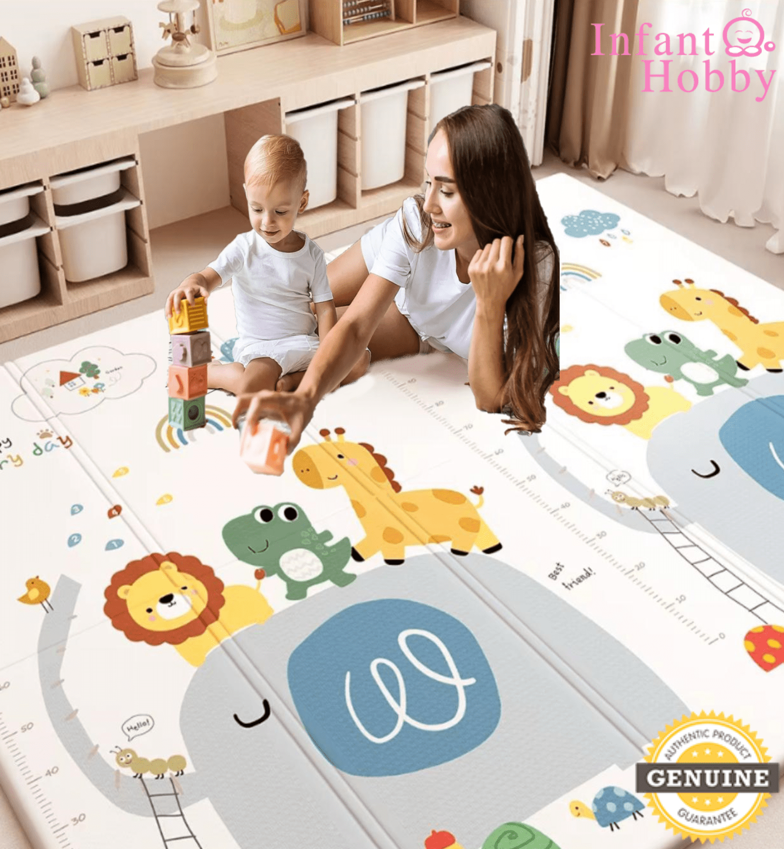 Picture of Happy Time Premium Çift Taraflı Katlanabilir Oyun Matı 120x180x1 Cm (ÖZEL KORUYUCU KENAR BİYELİ)