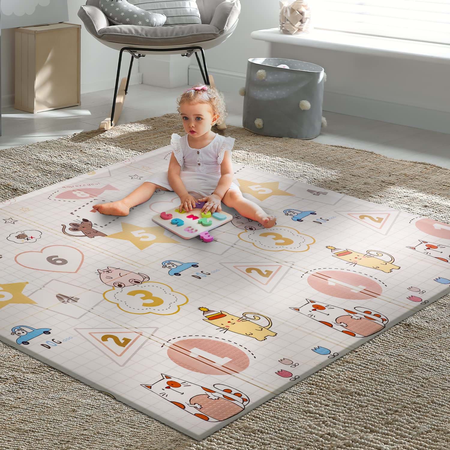 Picture of Numbers Premium Çift Taraflı Katlanabilir Oyun Matı 120x180x1 Cm (ÖZEL KORUYUCU KENAR BİYELİ)